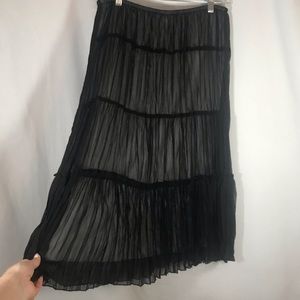 White House Black Market Ruched Tier Sheer Skirt